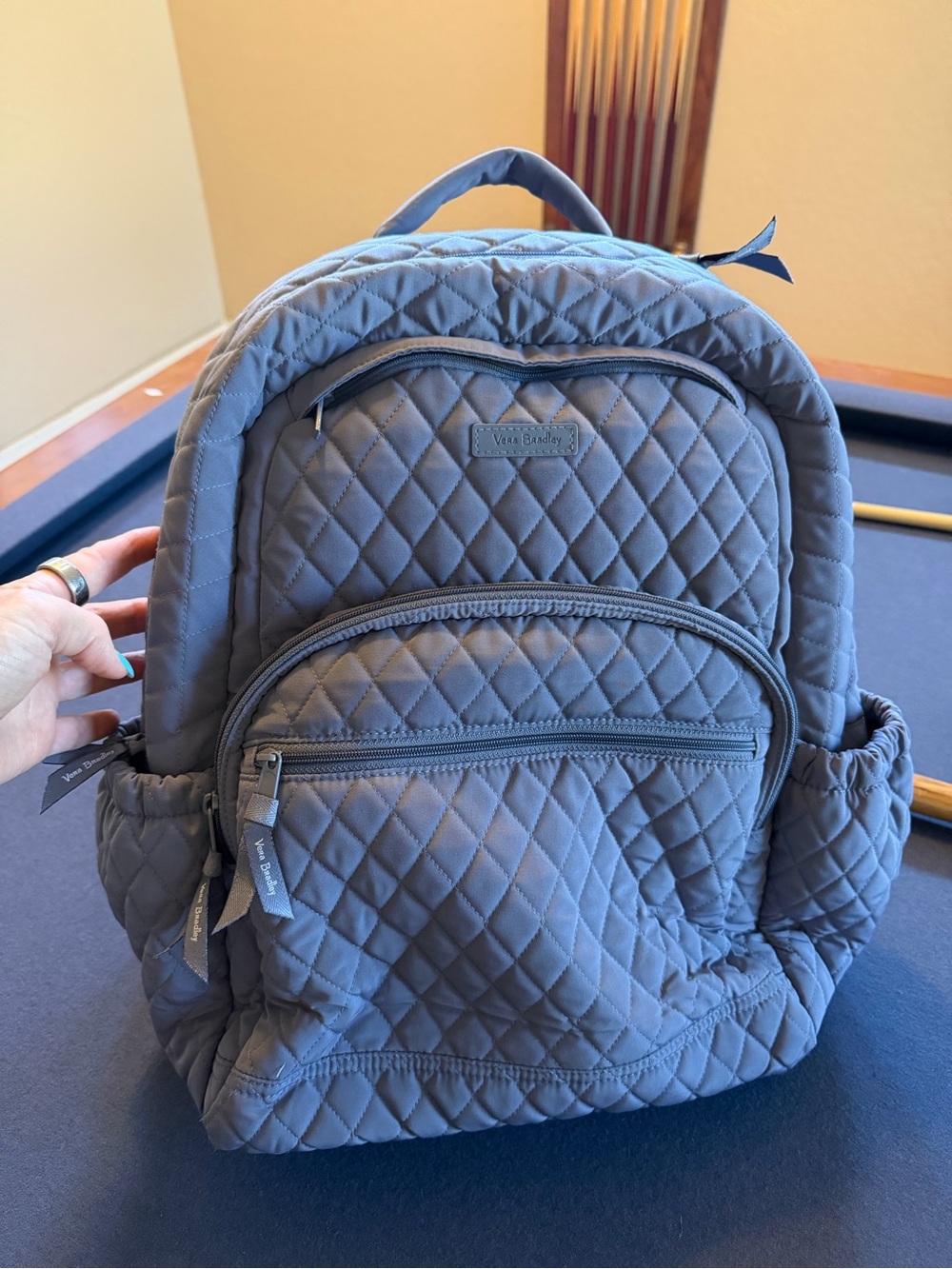 Vera Bradley Quilted Gray Everyday Backpack